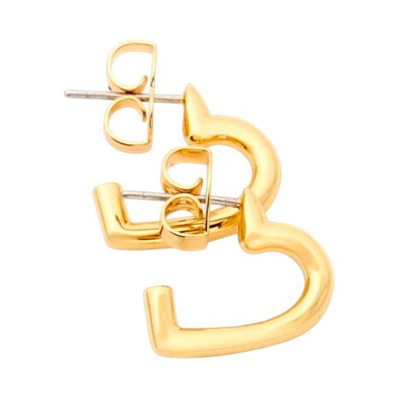 Kate Spade New York Heart You Gold-Tone Huggie Hoop Earrings, Authentic - Picture 5 of 7